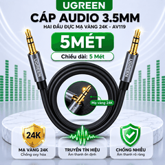 Dây Cáp Audio 3.5mm Hai Đầu Đực UGREEN AV119 Mạ Vàng 24K | Phú Quốc