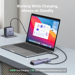 Bộ Chuyển Đổi Type-C UGREEN 60515 4K*2K/60Hz HDMI LAN USB 3.0 PD  Phú Quốc