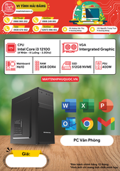 PC Văn Phòng Intel Core i3 12100 – Hiệu Năng Ổn Định, Giá Cực Tốt!