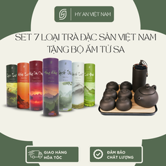 Set 7 loại trà thượng hạng Hy An Việt Nam tặng bộ ấm tử sa nhỏ gọn và tiện lợi - Dạng ống