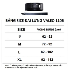 ĐAI LƯNG TẬP GYM KHOÁ LẪY VALEO 1106