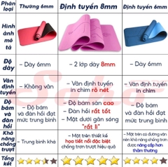 THẢM YOGA 8MM 1 LỚP KẺ ĐỊNH TUYẾN - T855