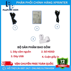 Máy in tem nhãn Xprinter 365B USB+LAN khổ A7, 2 tem