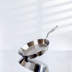 Chảo inox 316 liền khối, cạn lòng, size 20cm
