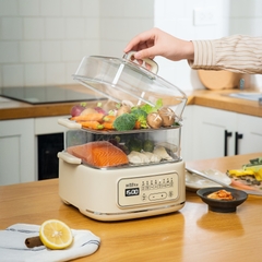 Nồi hấp 3 tầng đa chức năng, vỉ inox an toàn