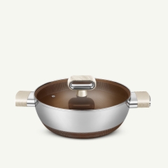 Nồi lẩu siêu chống dính Titanium Aura, size 30 cm, 2 quai