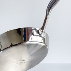 Chảo inox 316 liền khối, cạn lòng, size 24cm