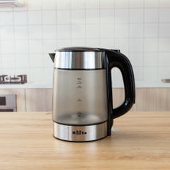 Ấm siêu tốc kính mờ chịu nhiệt cao, lòng bình inox 316