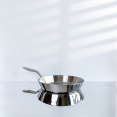 Chảo inox 316 liền khối, cạn lòng, size 28cm