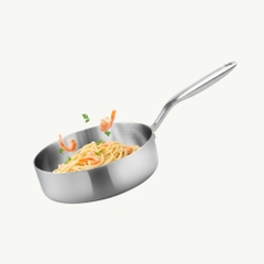 Chảo inox 316 liền khối, thành đứng, size 26cm