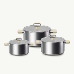 Bộ nồi Titanium Aura, siêu chống dính, 3 size đủ nhu cầu