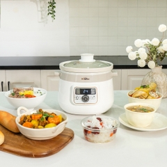 Nồi nấu chậm lòng gốm dung tích 3L: kho cá, nấu cháo, hầm xương