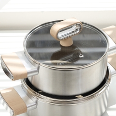 Bộ nồi Titanium Aura, siêu chống dính, 3 size đủ nhu cầu