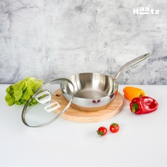Chảo inox 316 đúc liền khối, sâu lòng, size 24cm