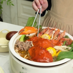 Nồi lẩu điện Hàn Quốc dung tích 5L, lòng gốm tháo rời