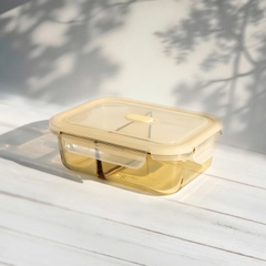 Bộ hộp cơm hổ phách và phụ kiện túi, đũa muỗng