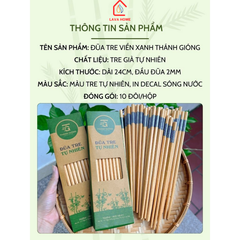 Đũa Tre Cao Cấp Chống Mốc Viền Xanh Hộp 10 Đôi