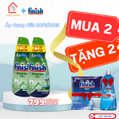 Combo Mua 2 Tặng 2: Mua Finish Power Gel 0% 900 ml (Mua 2 Chai)+ Tặng 1 Chai Nước Làm Bóng Finish 400ml & 1 Muối Finish Slat 1Kg