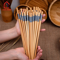 Đũa Tre Cao Cấp Chống Mốc Viền Xanh Hộp 10 Đôi