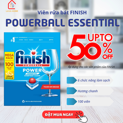Viên Rửa Bát Finish Powerball Power Essential 100 viên hương Chanh