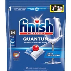 Viên rửa bát Finish Quantum AIO túi 64 viên Hương Thường