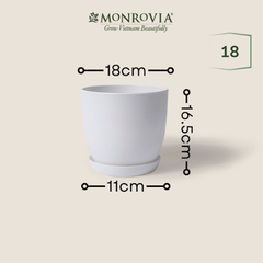 Chậu cây để bàn cao cấp MONROVIA M9 trắng cho hoa, cây cảnh, bonsai, ngoài trời, để bàn, decor không gian nhà