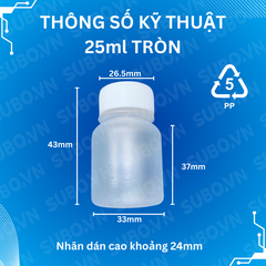 Hũ nhựa 25 PP có nắp nút chống tràn