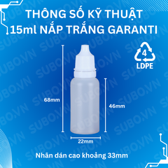 Lọ nhỏ giọt 15ml nắp bảo hiểm nhựa LDPE