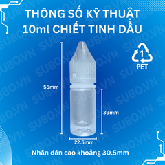 Chai Nhựa PET 10ml Trong Suốt Đựng Tinh Dầu