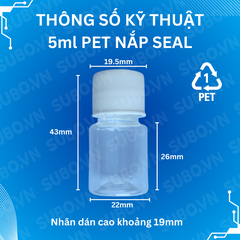 Chai Nhựa 5ml PET Nắp Seal