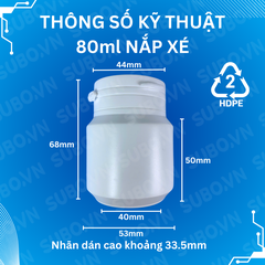 Hũ Nhựa 80ml HDPE nắp xé