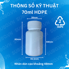 Lọ Nhựa 70ml HDPE