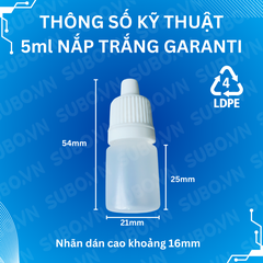 Lọ Nhỏ Giọt 5ml Nắp Trắng Bảo Hiểm LDPE
