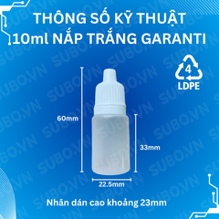 Lọ Nhỏ Giọt 10ml Nhựa LDPE Nắp Garanti