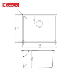 Chậu rửa bát Konox Tari 500SM