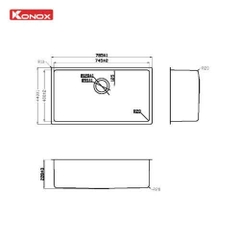 Chậu rửa bát Konox STELO 780U