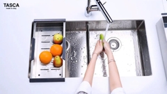 CHẬU RỬA BÁT 2 HỐ NOBINOX TASCA ICON NT642U