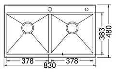 CHẬU RỬA BÁT 2 HỐ NOBINOX LIKEN NL785