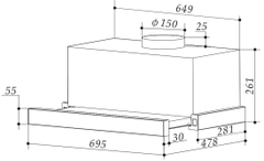Máy hút mùi âm tủ BAUER BC 7002T