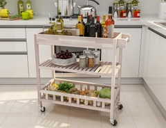 KỆ GỖ DUST GREY WITH TRAY 675040/ KỆ ĐA NĂNG CÓ BÁNH XE DI ĐỘNG CỠ LỚN– KỆ ĐẨY TRÀ, CAFE, BBQ SÂN VƯỜN, NHÀ BẾP.