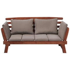 [Ghế Daybed Gỗ Tự Nhiên Ngoài Trời – Điều Chỉnh Tay Tựa – Có Đệm – Phân Phối Chính Hãng bởi Kho Đồ Gỗ 49]