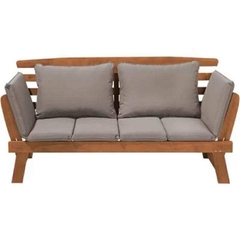 [Ghế Daybed Gỗ Tự Nhiên Ngoài Trời – Điều Chỉnh Tay Tựa – Có Đệm – Phân Phối Chính Hãng bởi Kho Đồ Gỗ 49]