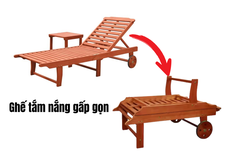 Ghế hồ bơi Malibu VIFAH ghế tắm nắng, giường tắm nắng sân vườn/hồ bơi/bãi biển xuất Âu gỗ bạch đàn