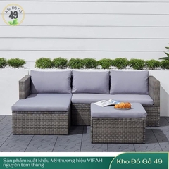 Bộ Sofa Ngoài Trời 3 Món Daytona – Phong Cách Vintage Sang Trọng, Đệm Dày Êm Ái – Hàng Xuất Khẩu Chính Hãng VIFAH