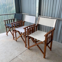 Ghế Đạo Diễn - Director Chair Vải Polyester Trắng Kem