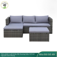Bộ Sofa Ngoài Trời 3 Món Daytona – Phong Cách Vintage Sang Trọng, Đệm Dày Êm Ái – Hàng Xuất Khẩu Chính Hãng VIFAH