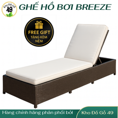Ghế hồ bơi giả mây BREEZE -Tặng Nệm Trắng