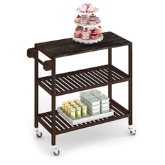 KỆ GỖ ĐA NĂNG EXPRESSO 674777- KỆ ĐẨY NHÀ BẾP GỖ ACACIA 3 TẦNG CÓ BÁNH XE – KHO ĐỒ GỖ 49