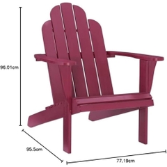 Ghế Adirondack - Silla gỗ tràm sơn đỏ - ghế gỗ thư giãn sân vườn, ban công, hồ bơi