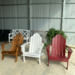 Ghế Adirondack - Silla gỗ tràm sơn đỏ - ghế gỗ thư giãn sân vườn, ban công, hồ bơi